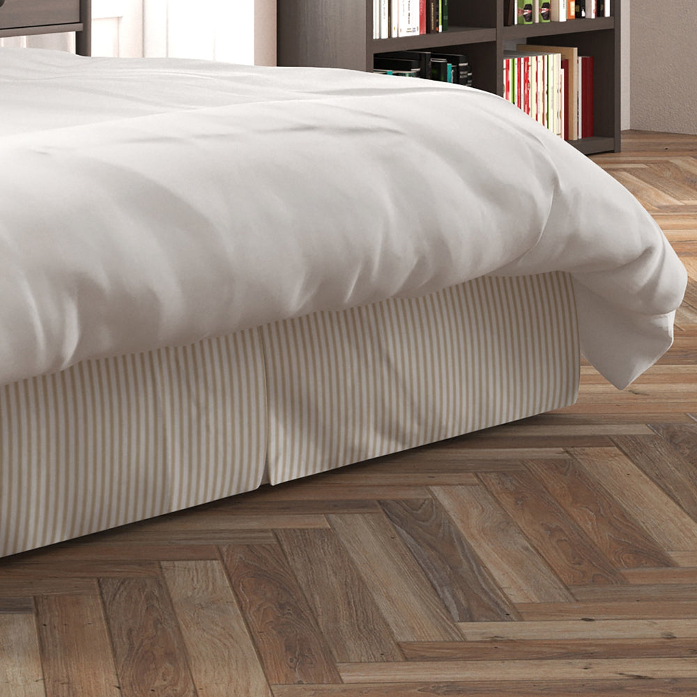 FarmhouseBeigeTicking-TailoredBedskirt-Zoom